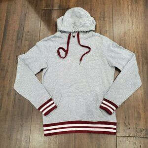 Zine Pullover Hoodie Womens Size Small. Color Grey and Burgundy Light weight